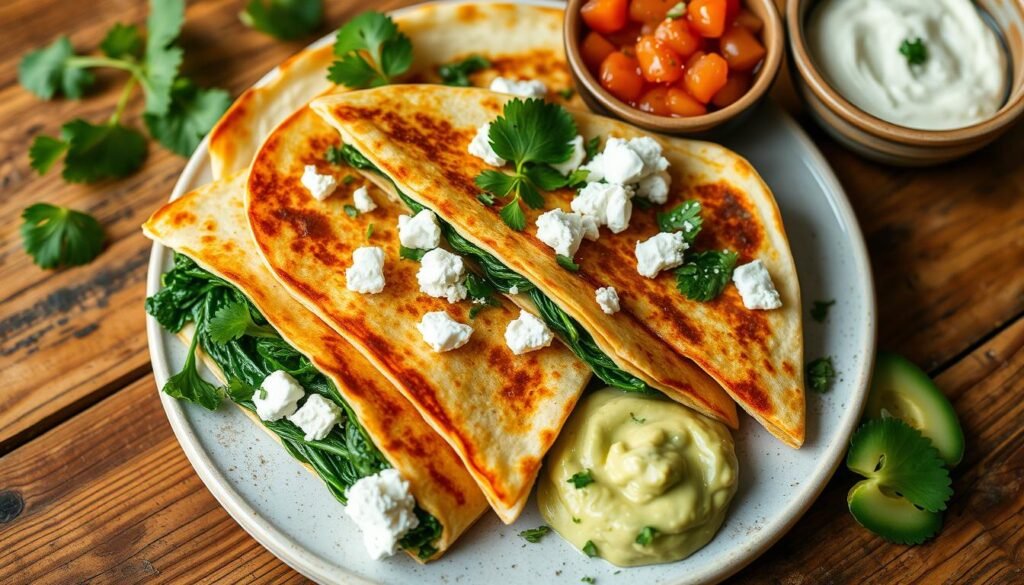 Spinach and Feta Quesadillas