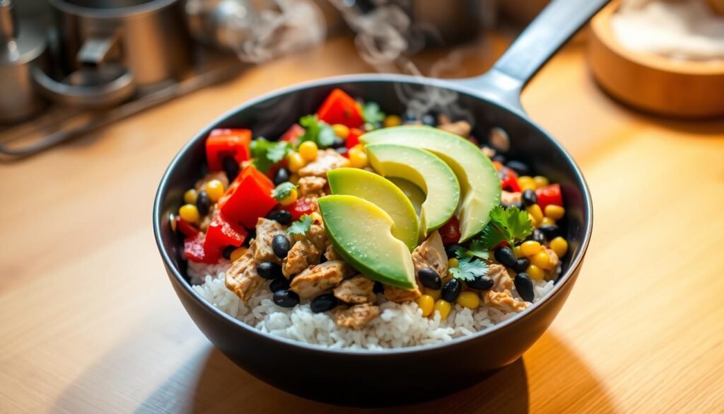 One-Pan Chicken Burrito Bowl (30 minutes)