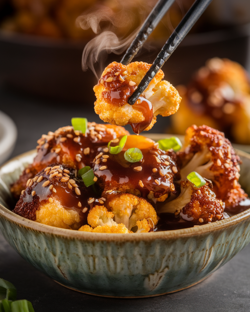 Cauliflower Bites with Sticky Sauce