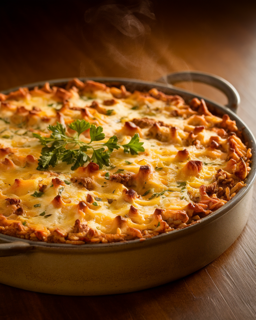 French Onion Ground Beef and Rice Casserole