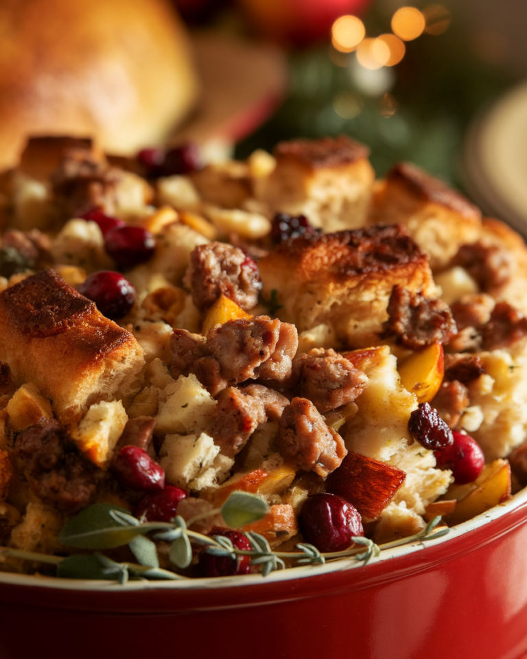 Sausage, Apple, and Cranberry Stuffing Recipe 1 1 9