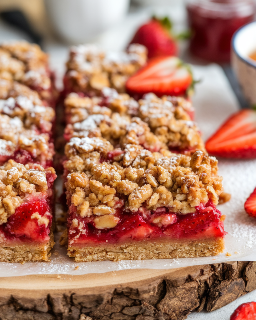 Strawberry Oatmeal Crumble Bars