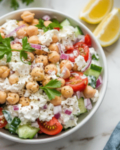 Cottage Cheese and Chickpeas Salad