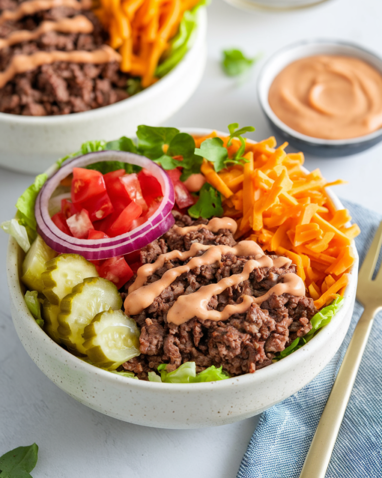 Healthy Loaded Burger Bowls