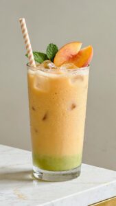 Iced Peach Green Tea Smoothie