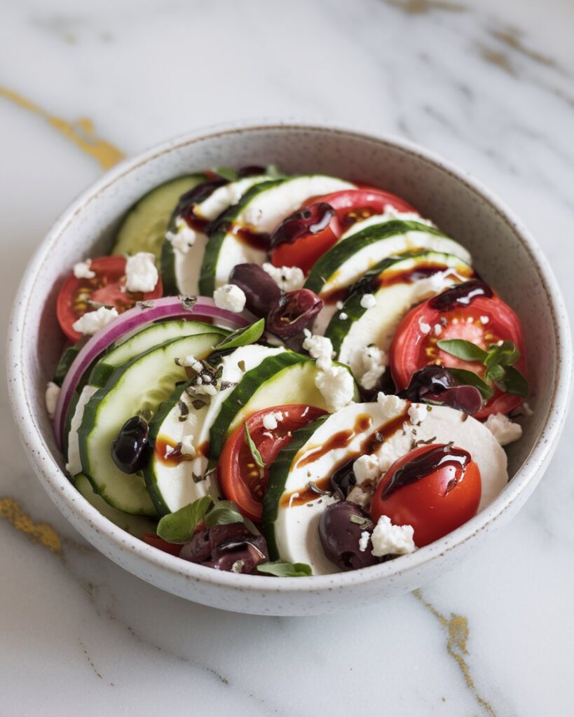 Easy Cucumber Caprese Salad