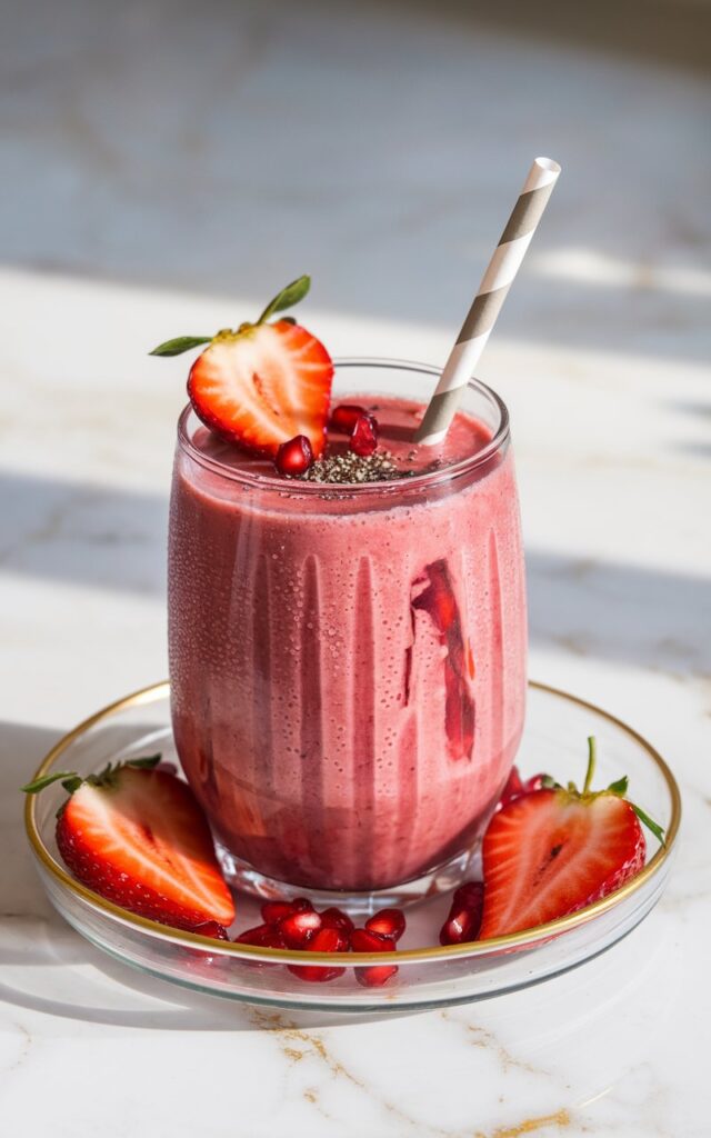 Pomegranate Strawberry Smoothie