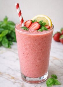 Strawberry Basil Lemon Smoothie