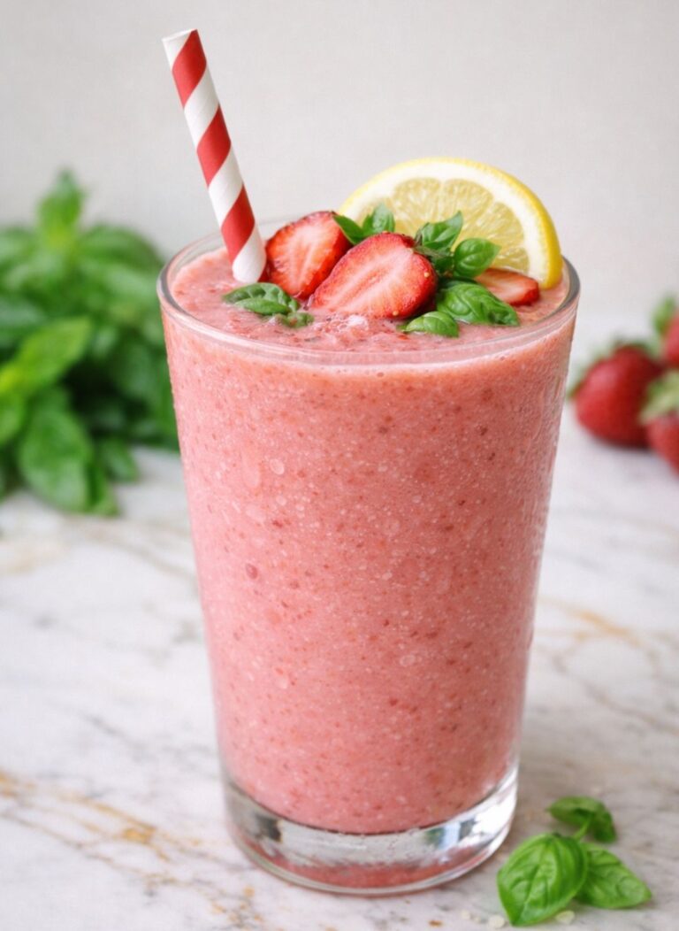 Strawberry Basil Lemon Smoothie