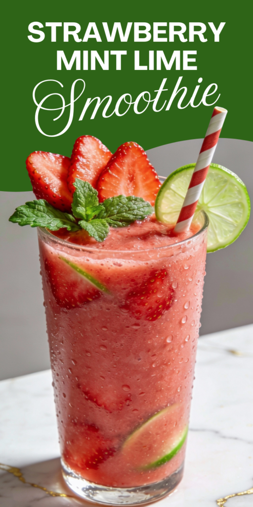 Strawberry Mint Lime Smoothie