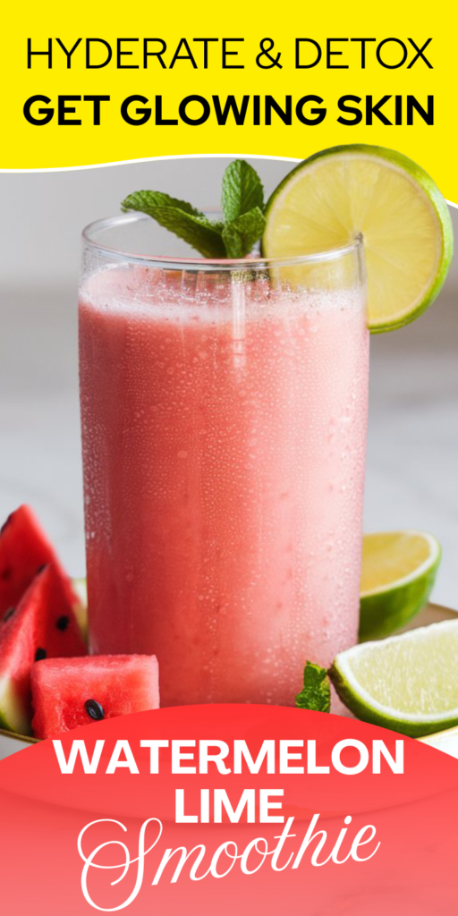 Watermelon Lime Smoothie For Glowing Skin and Detox Body