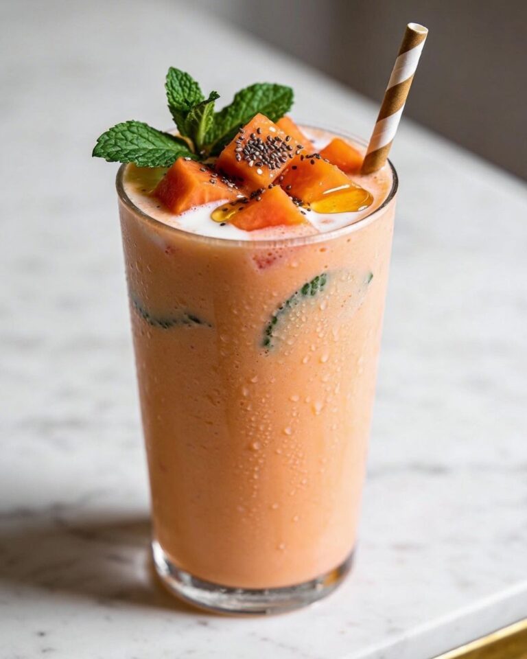 Papaya Mint Low Calorie Smoothie