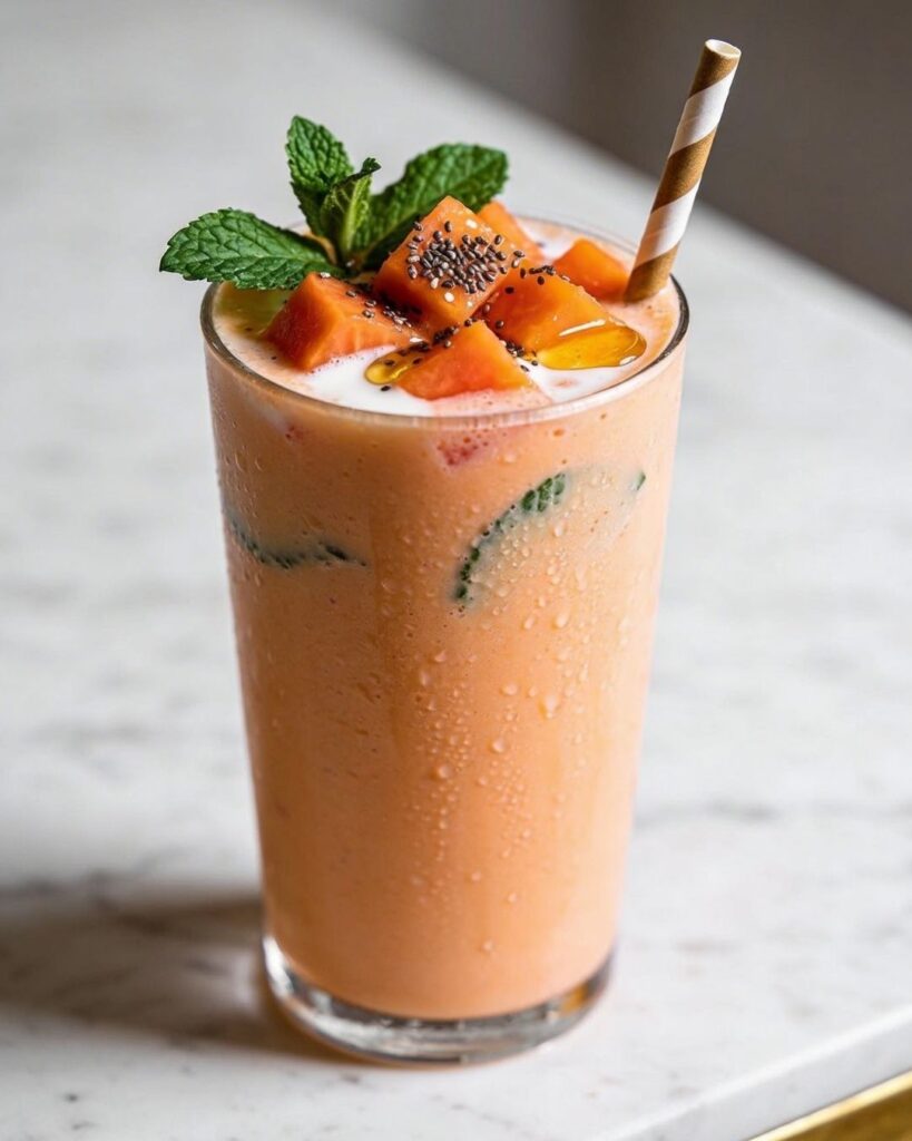 Papaya Mint Low Calorie Smoothie