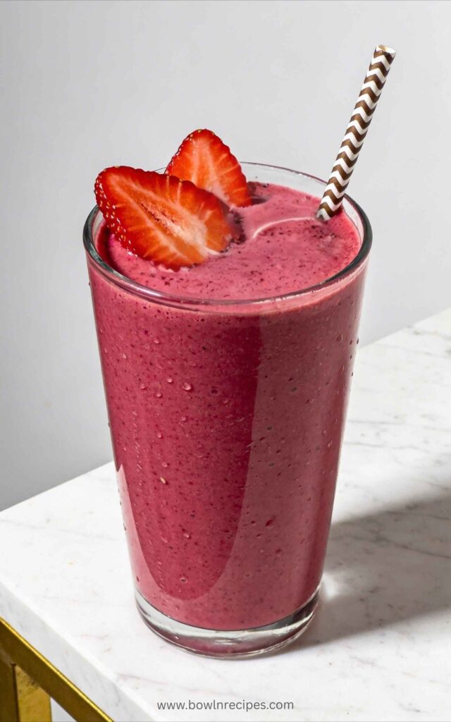 Strawberry Beet Yogurt Flax Smoothie